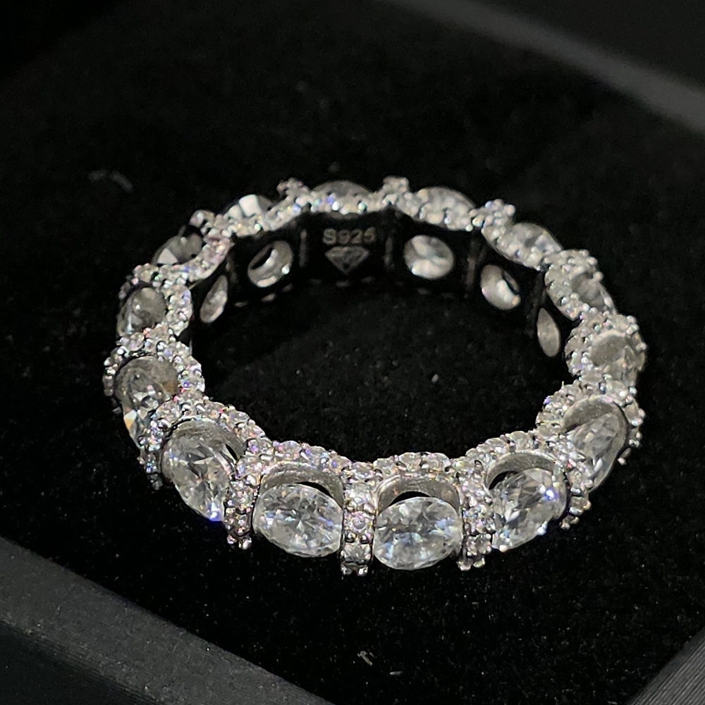 💎 6.62 CTW Round Brilliant Moissanite Eternity Band | S925 Sterling Silver 💎